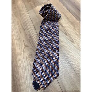 Geoffrey Beene Silk Tie Men's Orange Blue Designer Business Interview